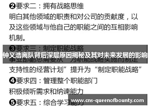 钟义浩离队背后深层原因揭秘及其对未来发展的影响